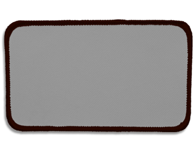 Blank Rectangle Patch 4 1/2" x 2 1/2" Silver 08 on Maroon 55 Merrow Border