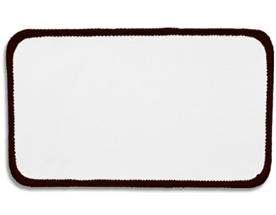 Blank Rectangle Patch 4 1/2" x 2 1/2" White 18 on Maroon 55 Merrow Border