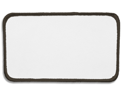 Blank Rectangle Patch 4 1/2" x 2 1/2" White 18 on Special Grey 58 Merrow Border
