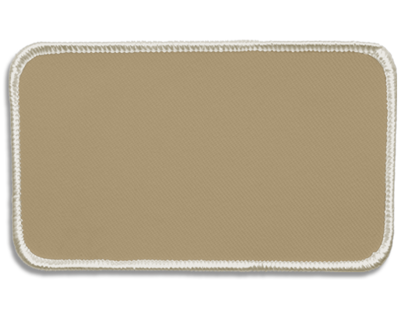 Blank Rectangle Patch 4 1/2" x 2 1/2" Tan 13 on Tan 65 Merrow Border