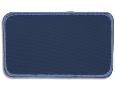 Blank Rectangle Patch 4 1/2" x 2 1/2" Ford Blue 05 on Ford Blue 67 Merrow Border