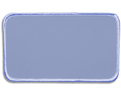 Blank Rectangle Patch 4 1/2" x 2 1/2" Light Blue 21 on Ice Blue 68 Merrow Border
