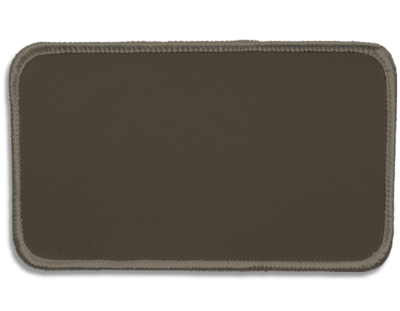Blank Rectangle Patch 4 1/2" x 2 1/2" Dark Tan 34 on Beige 72 Merrow Border