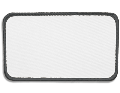 Blank Rectangle Patch 4 1/2" x 2 1/2" White 18 on Kelly Graphite 77 Merrow Border