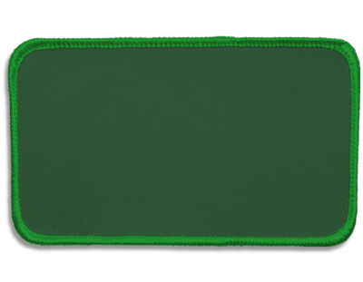 Blank Rectangle Patch 4 1/2" x 2 1/2" Kelly Green 11 on Grassy Green 78 Merrow Border