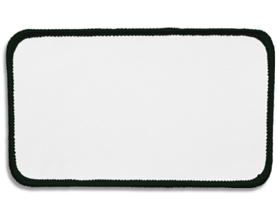 Blank Rectangle Patch 4 1/2" x 2 1/2" White 18 on Dark Green 81 Merrow Border