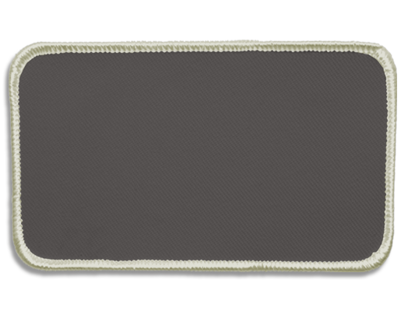 Blank Rectangle Patch 4 1/2" x 2 1/2" Graphite 22 on Pearl Grey 83 Merrow Border