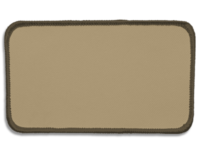 Blank Rectangle Patch 4 1/2" x 2 1/2" Tan 13 on Special Tan 90 Merrow Border
