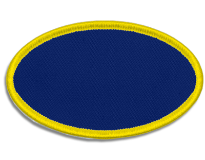 Blank Oval Patch 4 1/2" x 2 1/2" Royal 04 on Aurora 53 Merrow Border