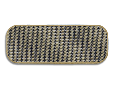Blank Rectangle Patch 3 1/4" x 1 1/4" Tan/MicroCheck C4 on Grey 25 Embroidered Border