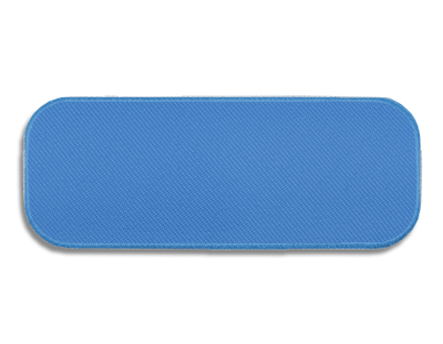 Blank Rectangle Patch 3 1/4" x 1 1/4" Light Blue 21 on Ice Blue 68 Embroidered Border