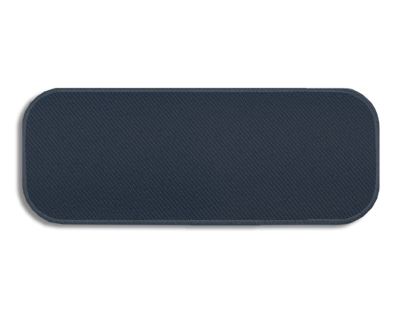 Blank Rectangle Patch 3 1/4" x 1 1/4" Blue Slate 36 on Blue Slate 73 Embroidered Border