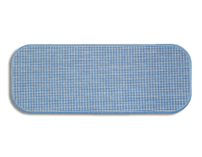 Blank Rectangle Patch 3 1/4" x 1 1/4" Blue/White Micro Check C3 on Lapis Blue T4 Embroidered Border