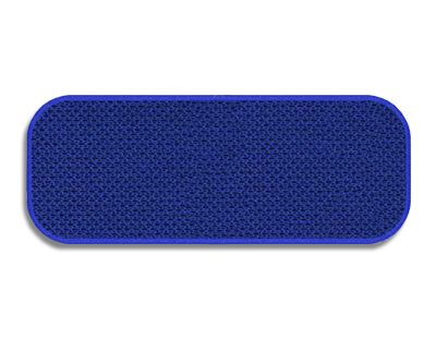 Blank Rectangle Patch 3 3/4" x 1 3/8" Blue Performance Fabric C6 on Royal Blue 02 Embroidered Border