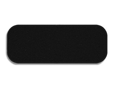 Blank Rectangle Patch 3 3/4" x 1 3/8" Black Performance Fabric C7 on Black 03 Embroidered Border