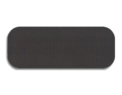 Blank Rectangle Patch 3 3/4" x 1 3/8" Fabric CJ Grey Perfor CJ on Charcoal 11 Embroidered Border