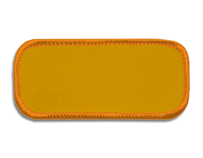 Blank Rectangle Patch 3" x 1" Dark Gold 20 on Dark Gold 16 Merrow Border