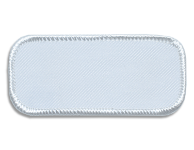 Blank Rectangle Patch 3 1/4" x 1 1/2" White 18 on White 00 Merrow Border