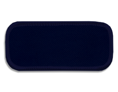 Blank Rectangle Patch 3 1/4" x 1 1/2" Dark Navy 01 on Midnight Navy 05 Merrow Border