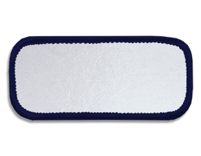 Blank Rectangle Patch 3 1/4" x 1 1/2" Brite White 51 on Navy C 06 Merrow Border