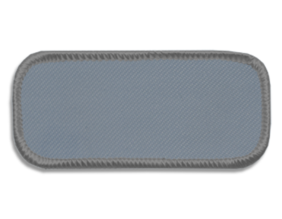 Blank Rectangle Patch 3 1/4" x 1 1/2" Silver 08 on Silver Grey 19 Merrow Border