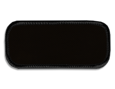 Blank Rectangle Patch 3 1/4" x 1 1/4" Black 07 on Black 03 Merrow Border