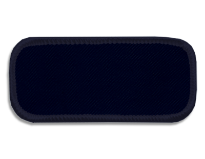 Blank Rectangle Patch 3 1/4" x 1 1/4" Dark Navy 01 on Midnight Navy 05 Merrow Border