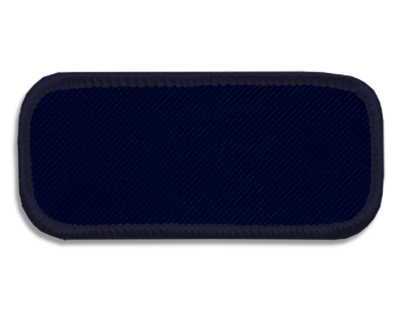 Blank Rectangle Patch 3 1/4" x 1 1/4" Check Mark Navy 90 on Midnight Navy 05 Merrow Border