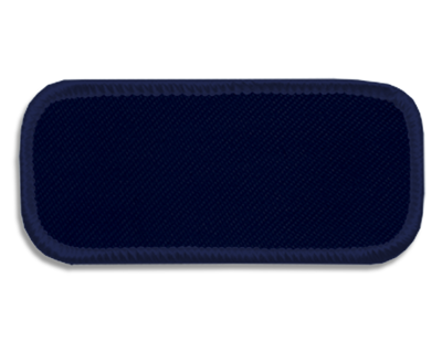 Blank Rectangle Patch 3 1/4" x 1 1/4" Check Mark Navy 90 on Navy C 06 Merrow Border