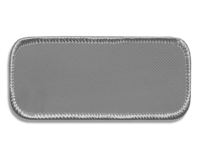 Blank Rectangle Patch 3 1/4" x 1 1/4" Silver 08 on Silver Grey 19 Merrow Border