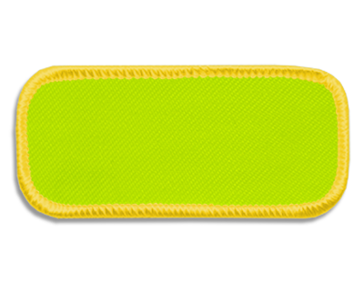 Blank Rectangle Patch 3 1/4" x 1 1/4" Neon Yellow 63 on Yellow 20 Merrow Border