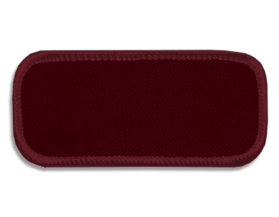 Blank Rectangle Patch 3 1/4" x 1 1/4" Maroon 24 on Garnet 24 Merrow Border