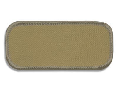 Blank Rectangle Patch 3 1/4" x 1 1/4" Tan 13 on Tan 65 Merrow Border