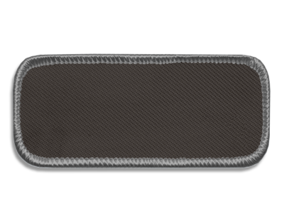 Blank Rectangle Patch 3 1/4" x 1 1/4" Graphite 22 on Graphite 77 Merrow Border