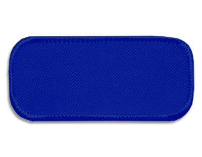 Blank Rectangle Patch 3 1/4" x 1 1/4" Royal 04 on Royal Blue 02 Merrow Border