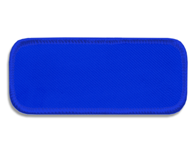 Blank Rectangle Patch 3 1/4" x 1 3/8" Royal 04 on Royal Blue 02 Merrow Border