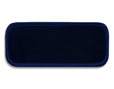 Blank Rectangle Patch 3 1/4" x 1 3/8" Dark Navy 01 on Midnight Navy 05 Merrow Border