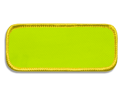 Blank Rectangle Patch 3 1/4" x 1 3/8" Neon Yellow 63 on Yellow 20 Merrow Border
