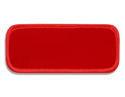 Blank Rectangle Patch 3 3/8" x 1 3/8" Red 16 on Red 01 Merrow Border