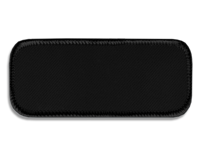 Blank Rectangle Patch 3 3/8" x 1 3/8" Black 07 on Black 03 Merrow Border