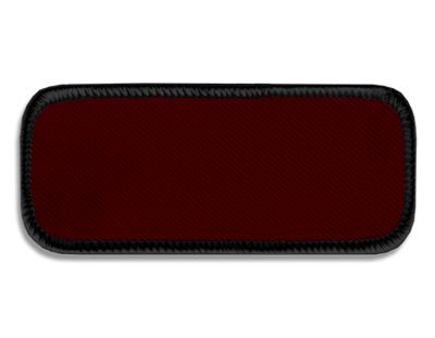 Blank Rectangle Patch 3 3/8" x 1 3/8" Garnet 38 on Black 03 Merrow Border