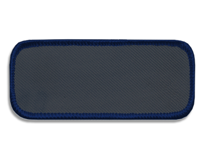 Blank Rectangle Patch 3 3/8" x 1 3/8" Graphite 22 on Navy C 06 Merrow Border