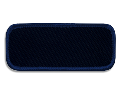 Blank Rectangle Patch 3 3/8" x 1 3/8" Check Mark Navy 90 on Navy C 06 Merrow Border