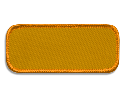 Blank Rectangle Patch 3 3/8" x 1 3/8" Dark Gold 20 on Dark Gold 16 Merrow Border