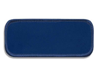 Blank Rectangle Patch 3 3/8" x 1 3/8" Ford Blue 05 on Ford Blue 67 Merrow Border