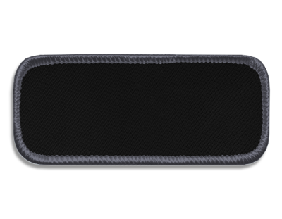 Blank Rectangle Patch 3 3/8" x 1 3/8" Black 07 on Graphite 77 Merrow Border