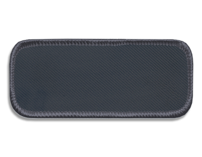 Blank Rectangle Patch 3 3/8" x 1 3/8" Graphite 22 on Graphite 77 Merrow Border