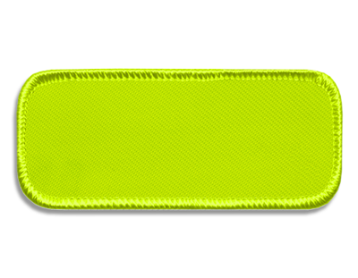 Blank Rectangle Patch 3 3/4" x 1 3/8" Yellow B9 on Neon Yellow 63 Merrow Border