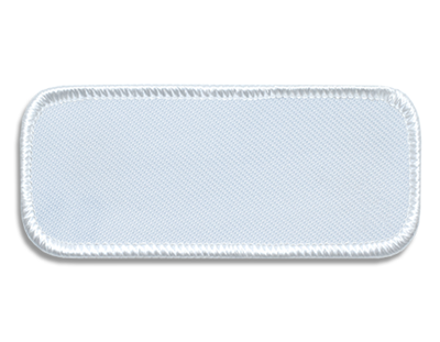Blank Rectangle Patch 3 3/8" x 1 3/8" White 18 on White 00 Merrow Border