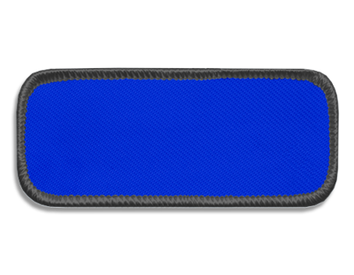 Blank Rectangle Patch 3 3/8" x 1 3/8" Royal 04 on Charcoal 11 Merrow Border